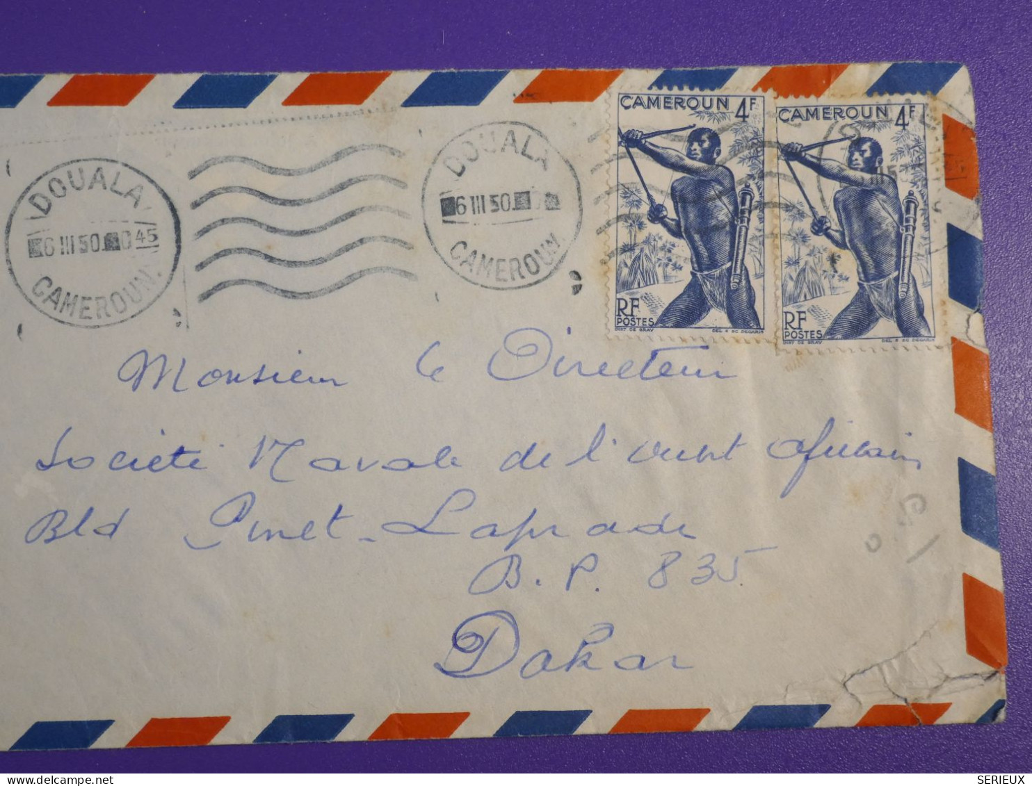 DL2  CAMEROUN  BELLE  LETTRE   1950  DOUALA  A  DAKAR   ++ ++ AFF. INTERESSANT+ - Covers & Documents