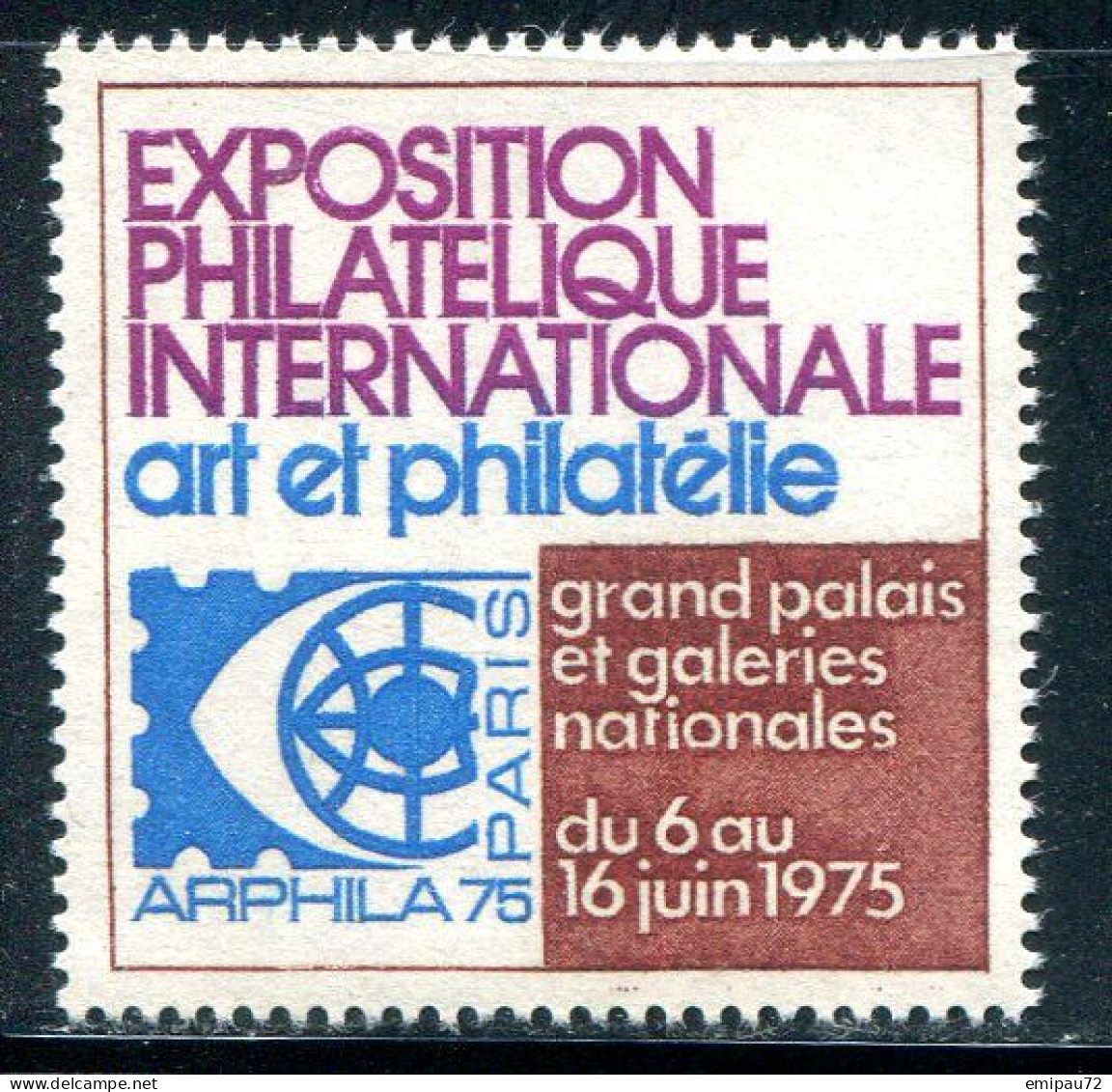 Vignette Exposition Philatélique Internationale De Paris "ARPHILA75" - Philatelic Exhibitions