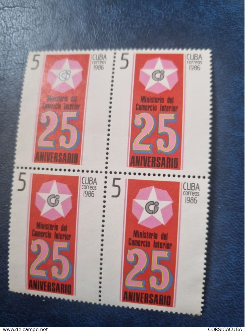 CUBA  NEUF  1986   MINISTERIO  DE  COMERCIO  INTERIOR   //  PARFAIT  ETAT  //  1er  CHOIX  // Bloc De 4 - Unused Stamps