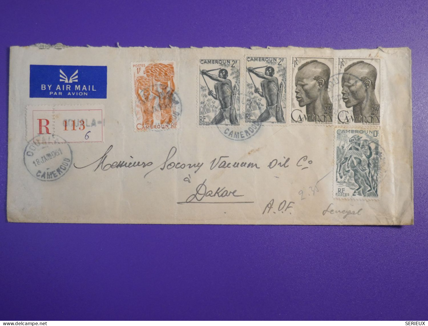 DL2  CAMEROUN  BELLE  LETTRE   1951   DOUALA  A  DAKAR   ++ ++ AFF. INTERESSANT+ - Covers & Documents