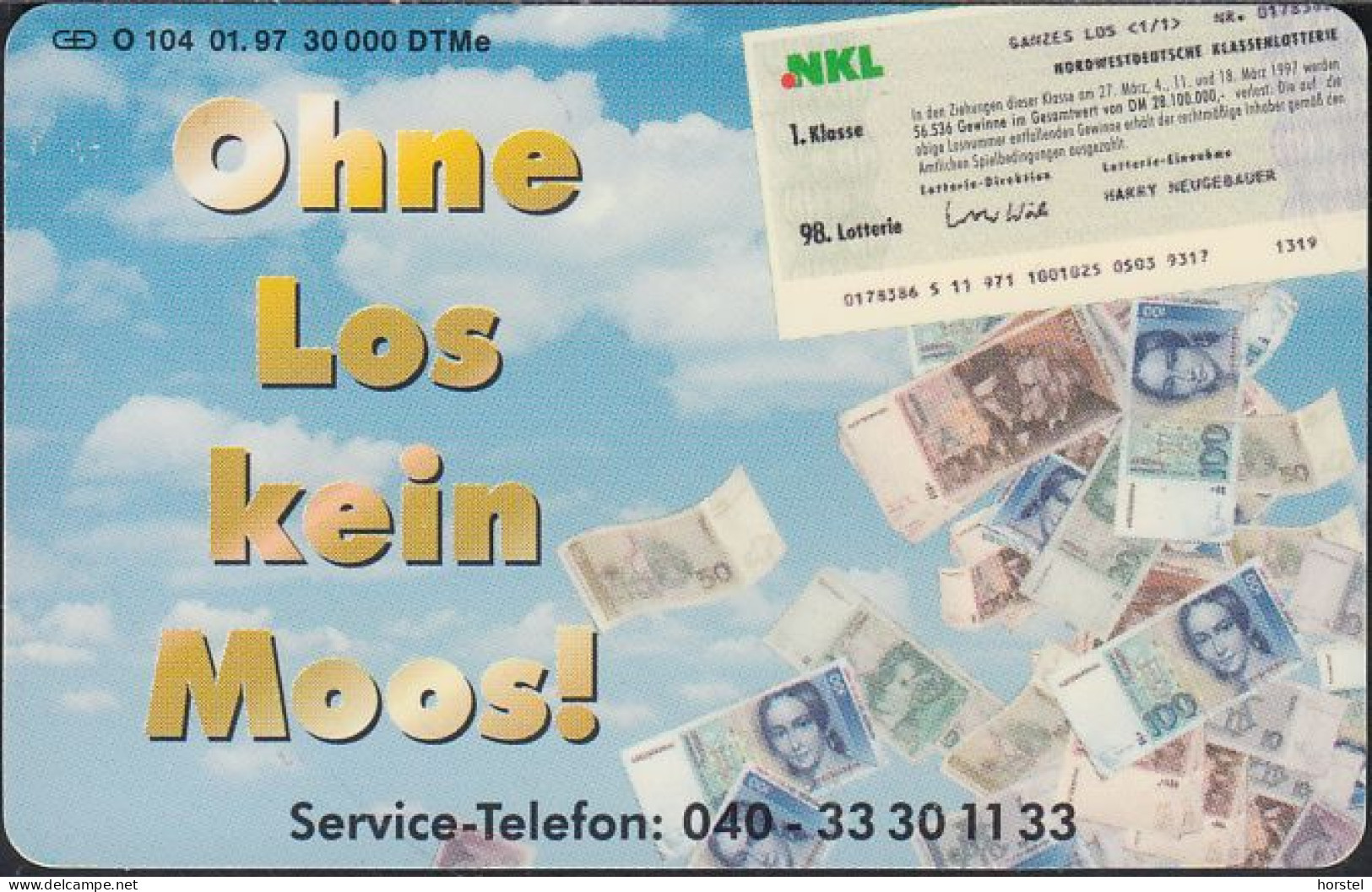 GERMANY O104/97 Neugebauer - NKL Lotterie - DM Geldschein - Banknotes - O-Series : Series Clientes Excluidos Servicio De Colección