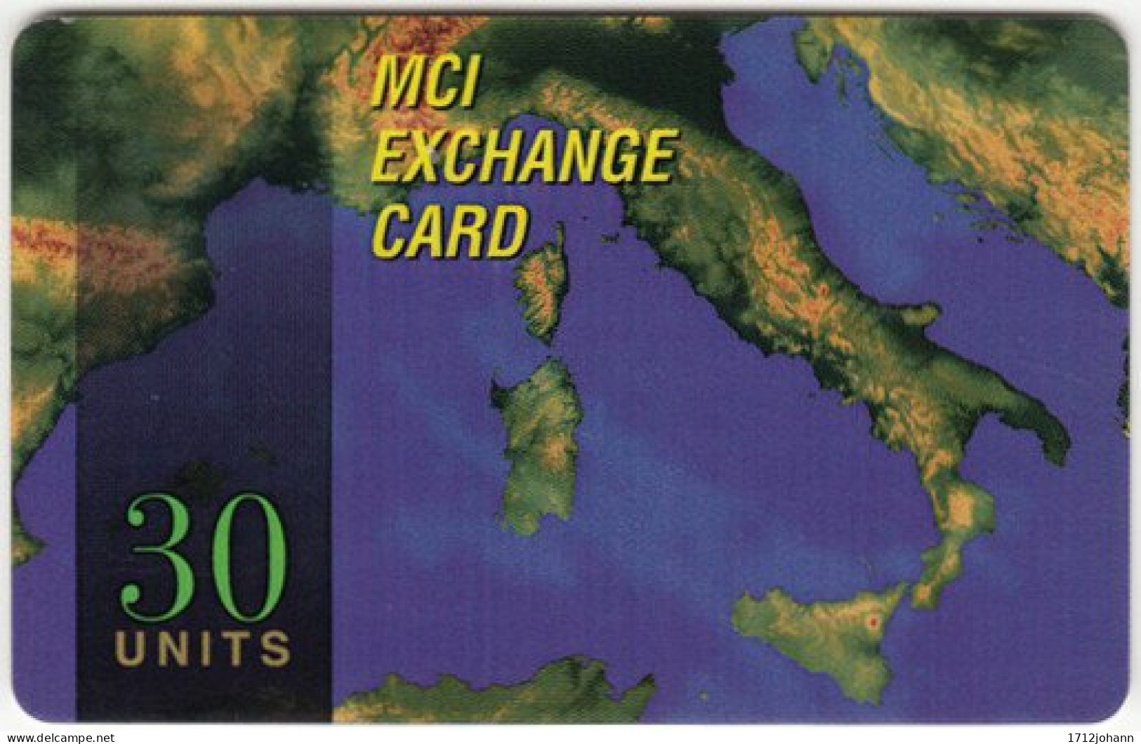 USA A-156 Prepaid MCI - Map, Italy - Used - Other & Unclassified