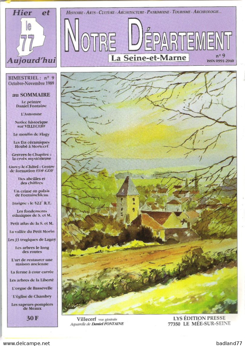 Revue Notre Département La Seine-et-Marne - N°09 - Villecerf - Fondements Ethniques De Seine Et Marne - Toerisme En Regio's