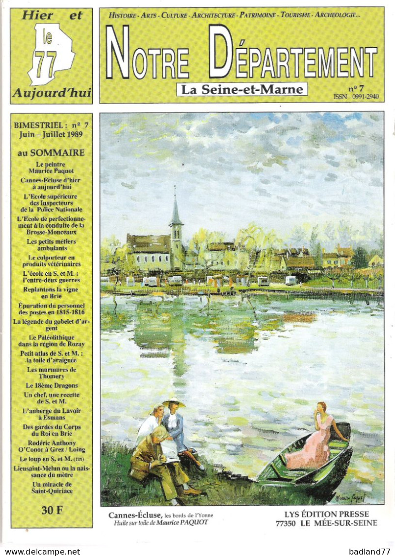 Revue Notre Département La Seine-et-Marne - N°07 - Cannes-Ecluse -  L Ecole En Seine Et Marne - Tourisme & Régions