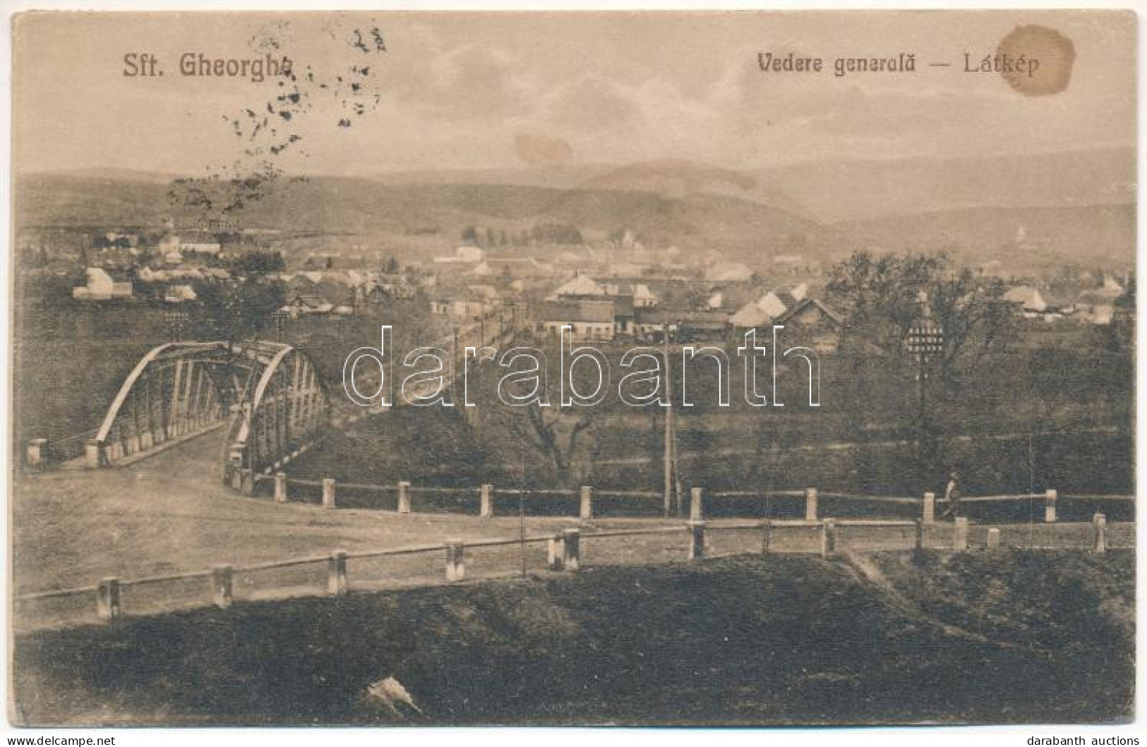 T3 1927 Sepsiszentgyörgy, Sfantu Gheorghe; Látkép, Híd. Féder Kiadása / Vedere Generala / General View (fl) - Unclassified