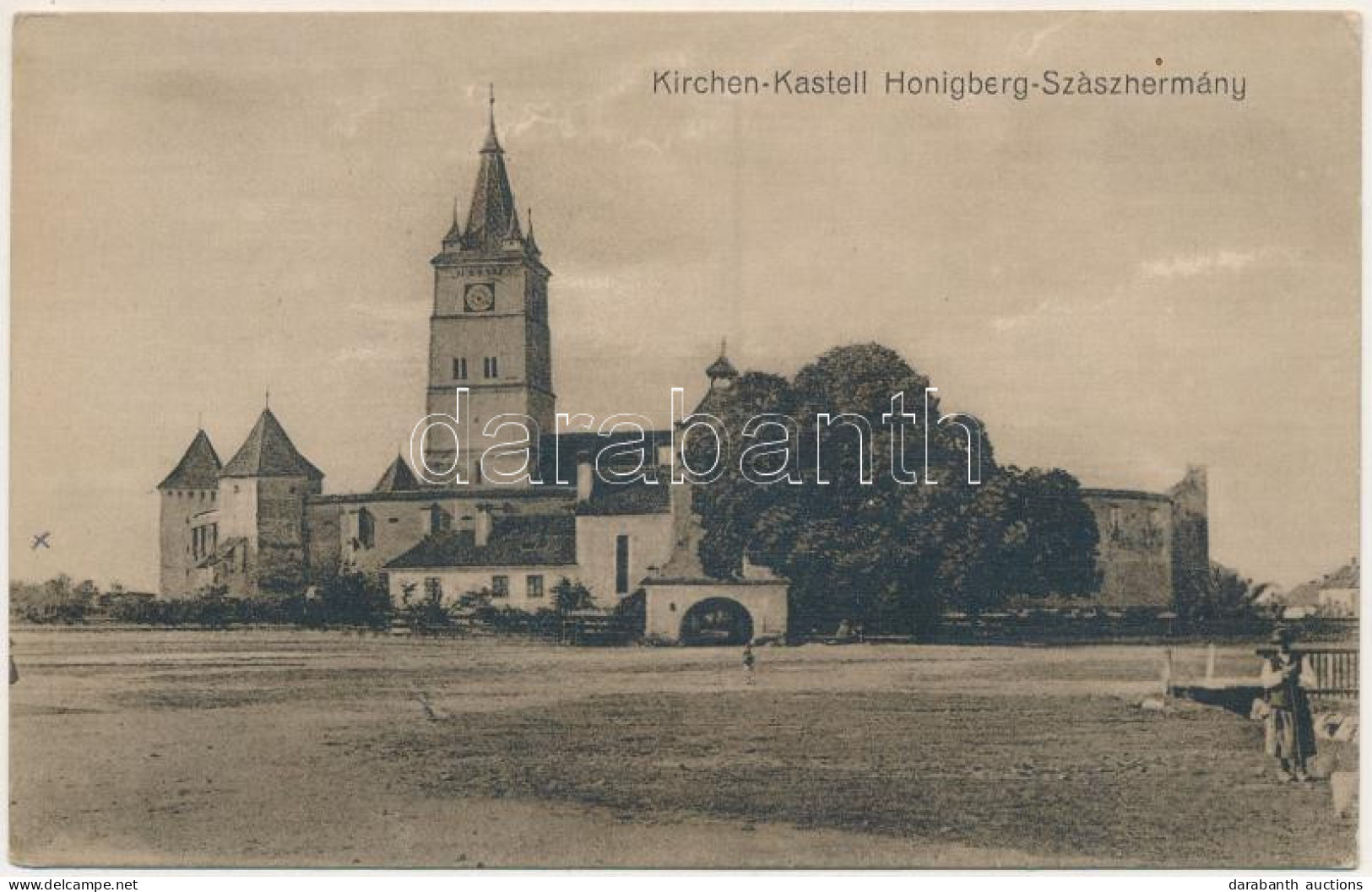 * T2/T3 1917 Szászhermány, Honigberg, Harman (Brassó, Kronstadt, Brasov); Kirchen-Kastell / Evangélikus Erődtemplom / Lu - Unclassified