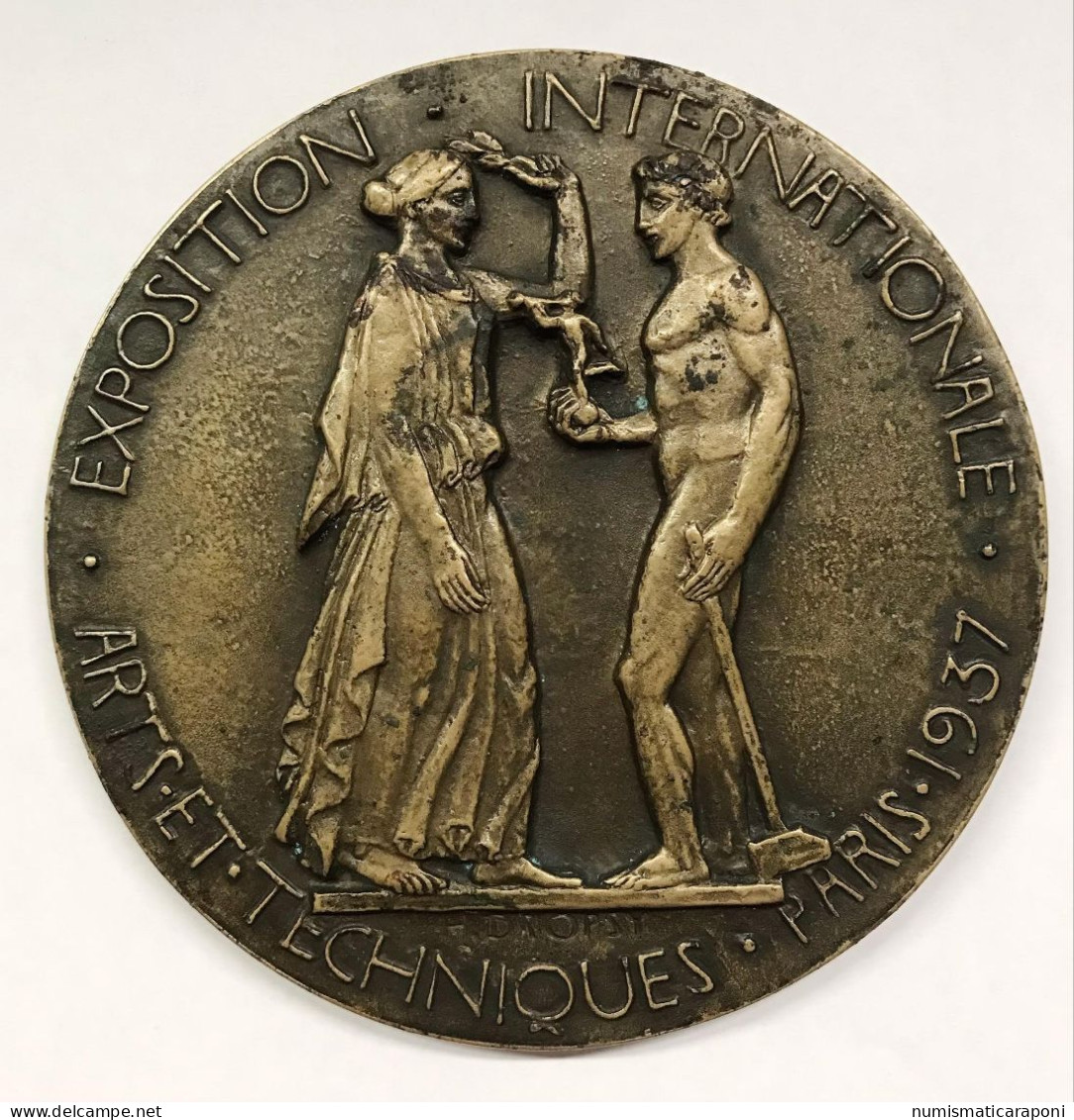 Medaglia Exposition Internationale Arts Et Techiques Paris 1937 Pietro Montuori Administrateur Italien 114 Mm - Profesionales/De Sociedad