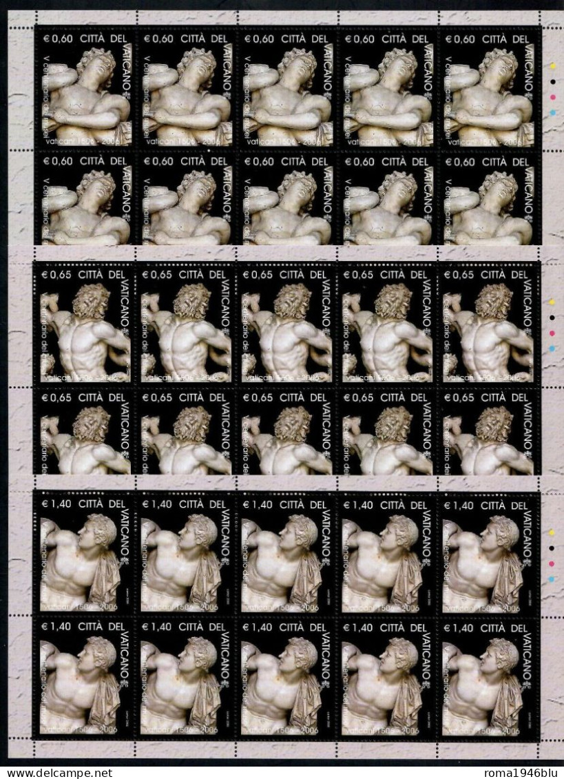 VATICANO 2006 CENTENARIO MUSEI VATICANII  3 MINIFOGLI ** MNH - Blocs & Feuillets