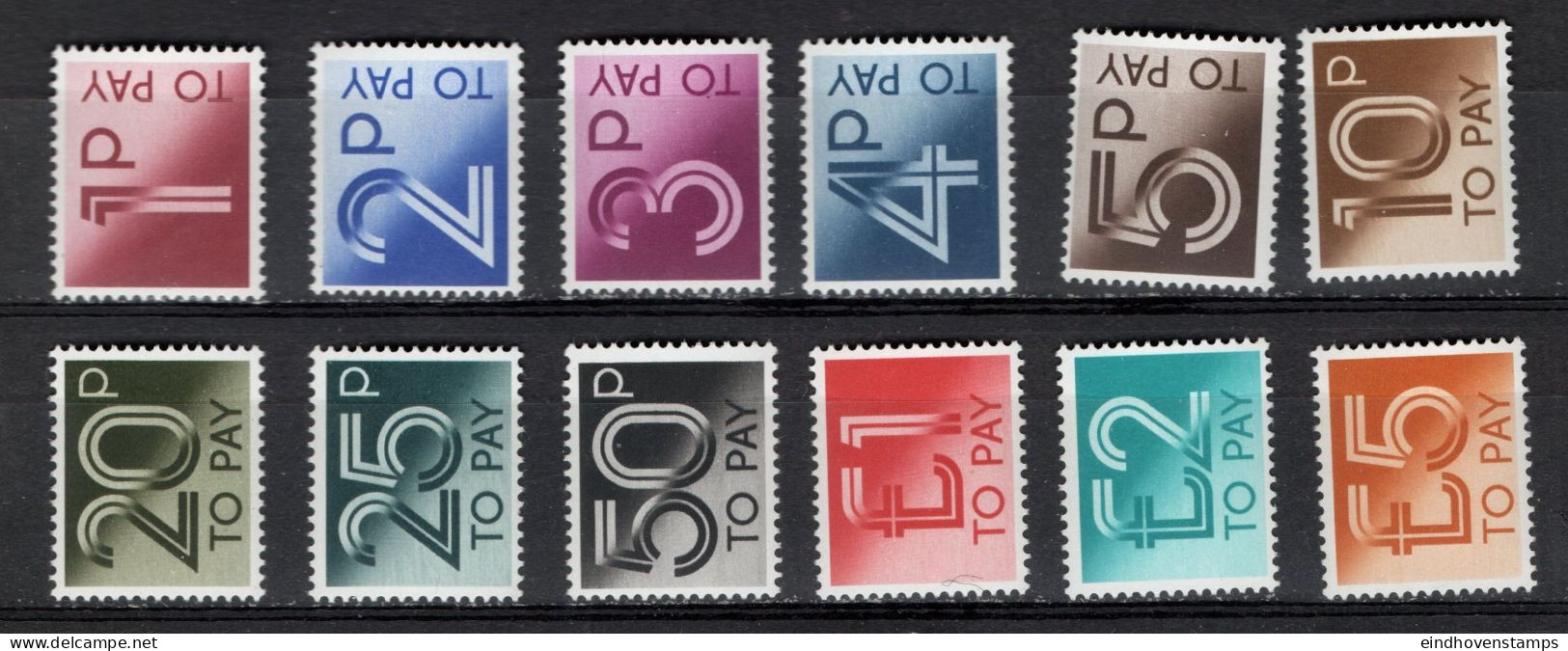 Britain UK 82-P01 Postage Dues 12 Values MNH - Tasse