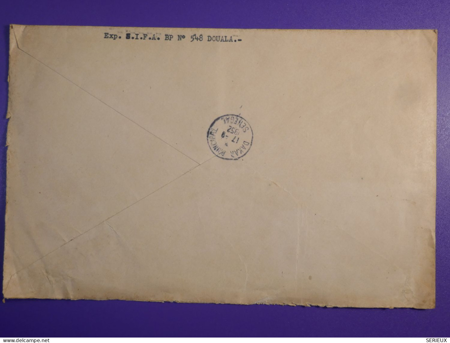 DL2  CAMEROUN  BELLE  LETTRE   1952   DOUALA  A  DAKAR   + + PAIRE DE TP  P. AERIENNE ++ AFF. INTERESSANT+ - Cartas & Documentos