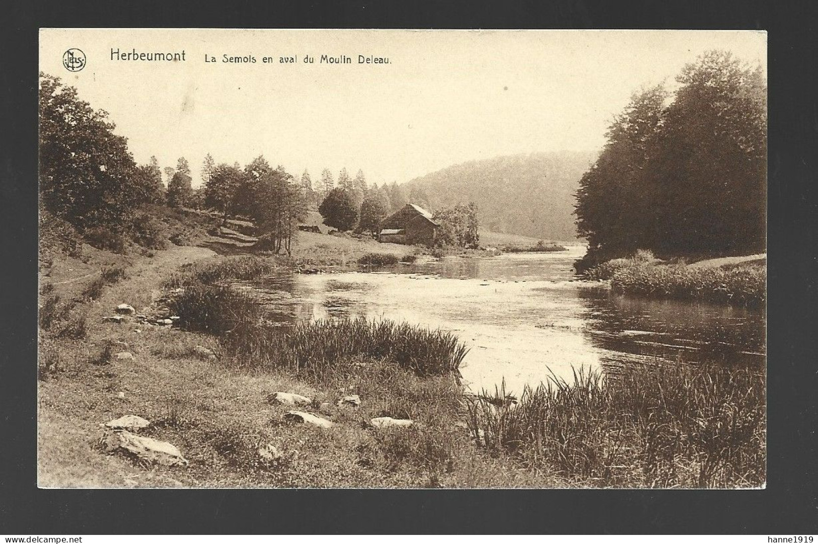 Herbeumont La Semois En Aval Du Moulin Deleau Cachet 1944 Herbeumont Luxembourg Htje - Herbeumont