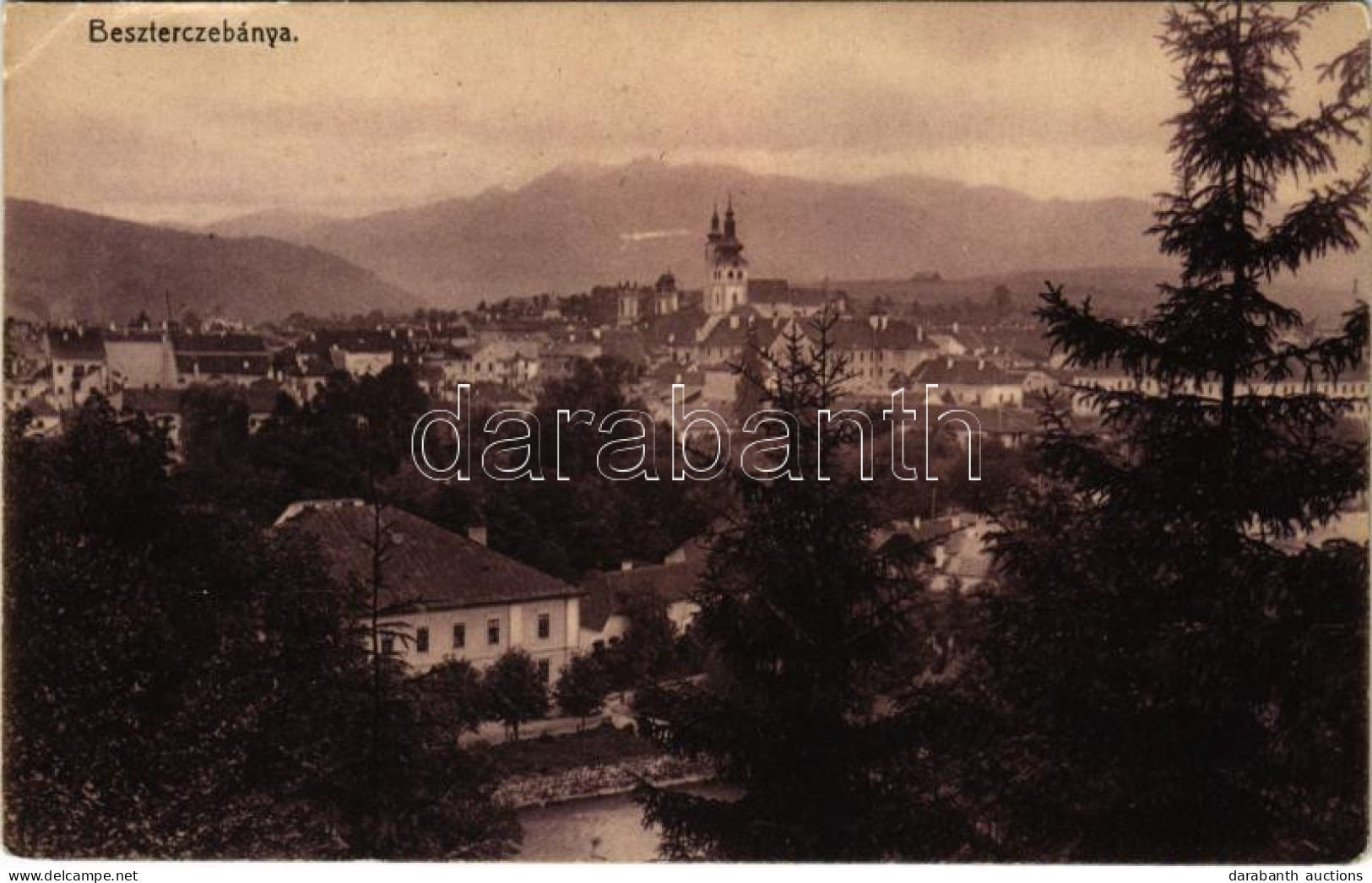 T3 1909 Besztercebánya, Banská Bystrica; Látkép. Machold F. Kiadása / General View (EK) - Unclassified