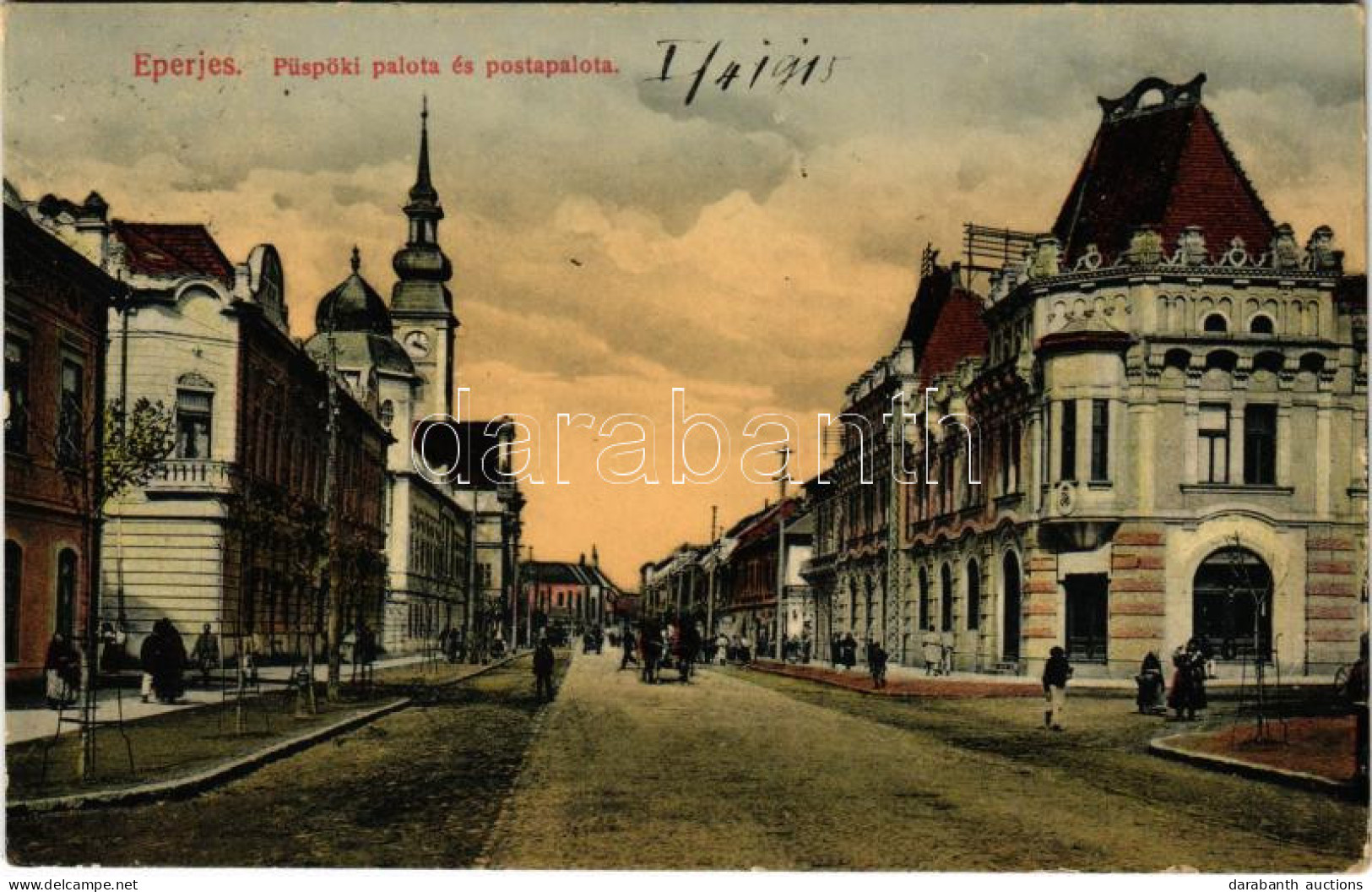 T2 1915 Eperjes, Presov; Püspöki és Posta Palota. Eisenstädter Gyula Kiadása / Bishop's And Postal Palace - Sin Clasificación