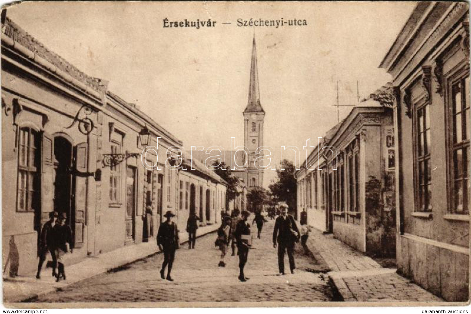 * T3 1917 Érsekújvár, Nové Zámky; Széchenyi Utca. Vasúti Levelezőlapárusítás 190. / Street (szakadás / Tear) - Unclassified