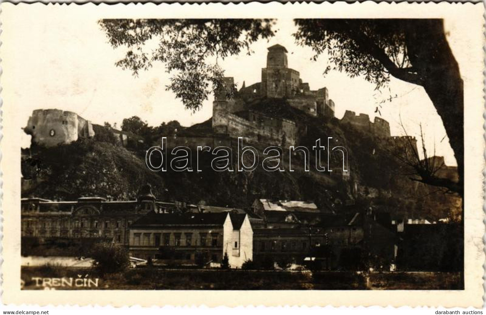 T3 1935 Trencsén, Trencín; Vár / Trenciansky Hrad / Castle. Photo (ragasztónyom / Glue Marks) - Unclassified