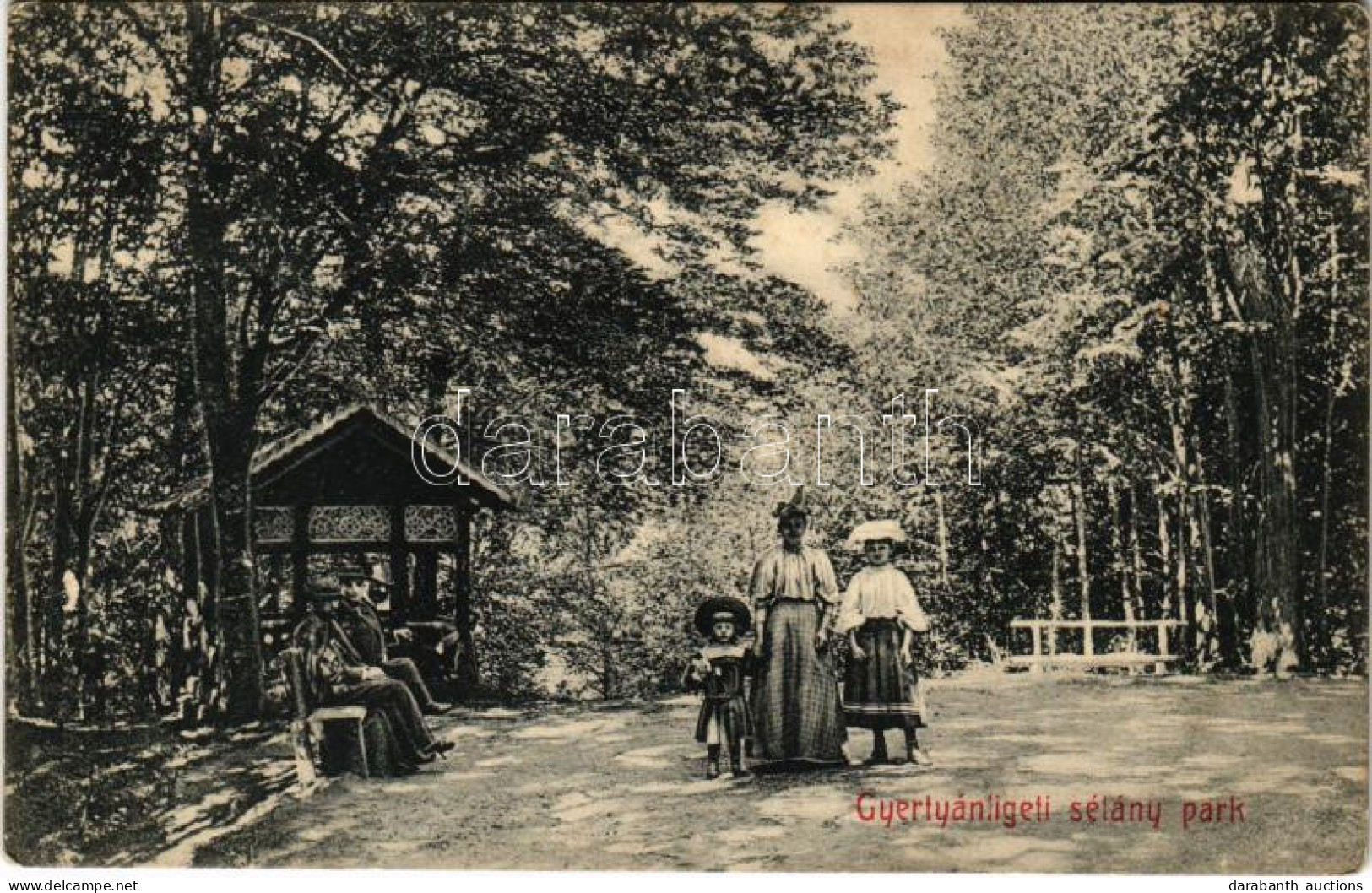 * T3 1918 Gyertyánliget, Polyana-Gyertyánliget, Kabola Polyána, Kobyletska Poliana (Máramaros, Maramures); Sétány Park.  - Ohne Zuordnung