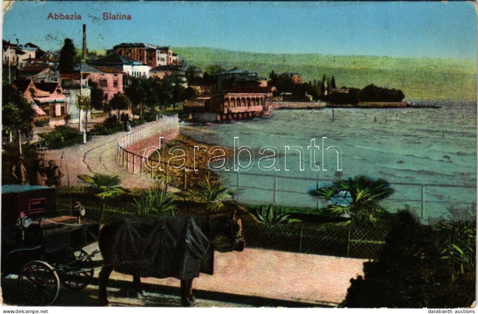 T2/T3 1910 Abbazia, Opatija; Slatina, Horse Chariot / Fiáker (EK) - Non Classificati