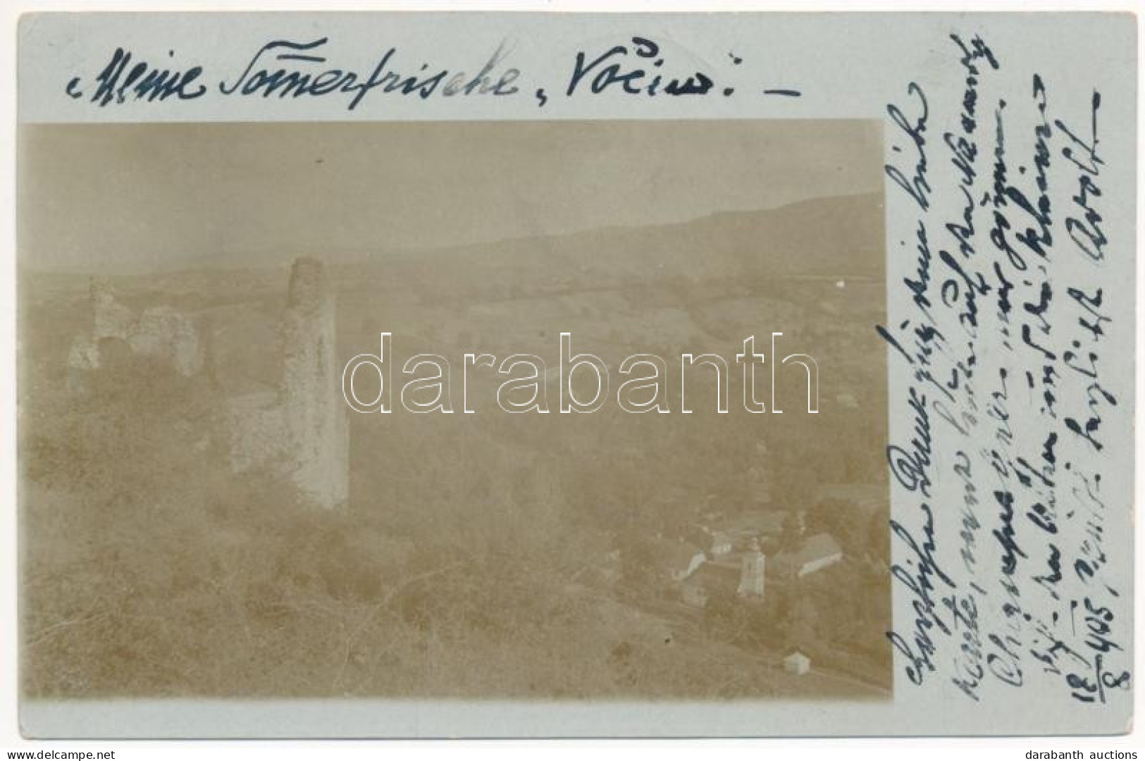T3 1905 Atyina, Vocsin, Vocin; Várrom, Szerb Ortodox Templom / Castle Ruins, Serbian Orthodox Church. Photo (EB) - Unclassified