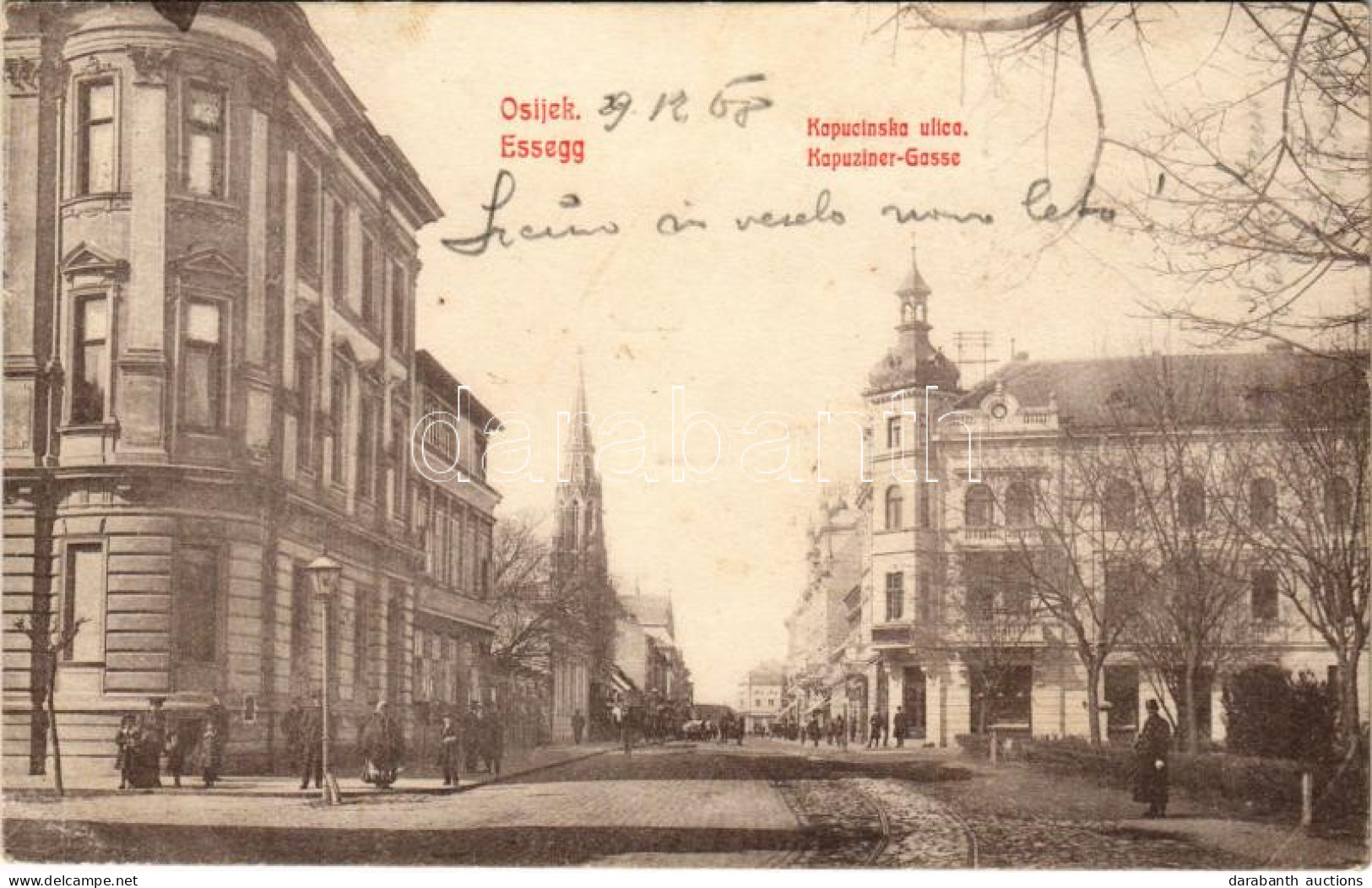 T2/T3 1908 Eszék, Essegg, Osijek; Kapucinska Ulica / Utca / Street (EB) - Zonder Classificatie