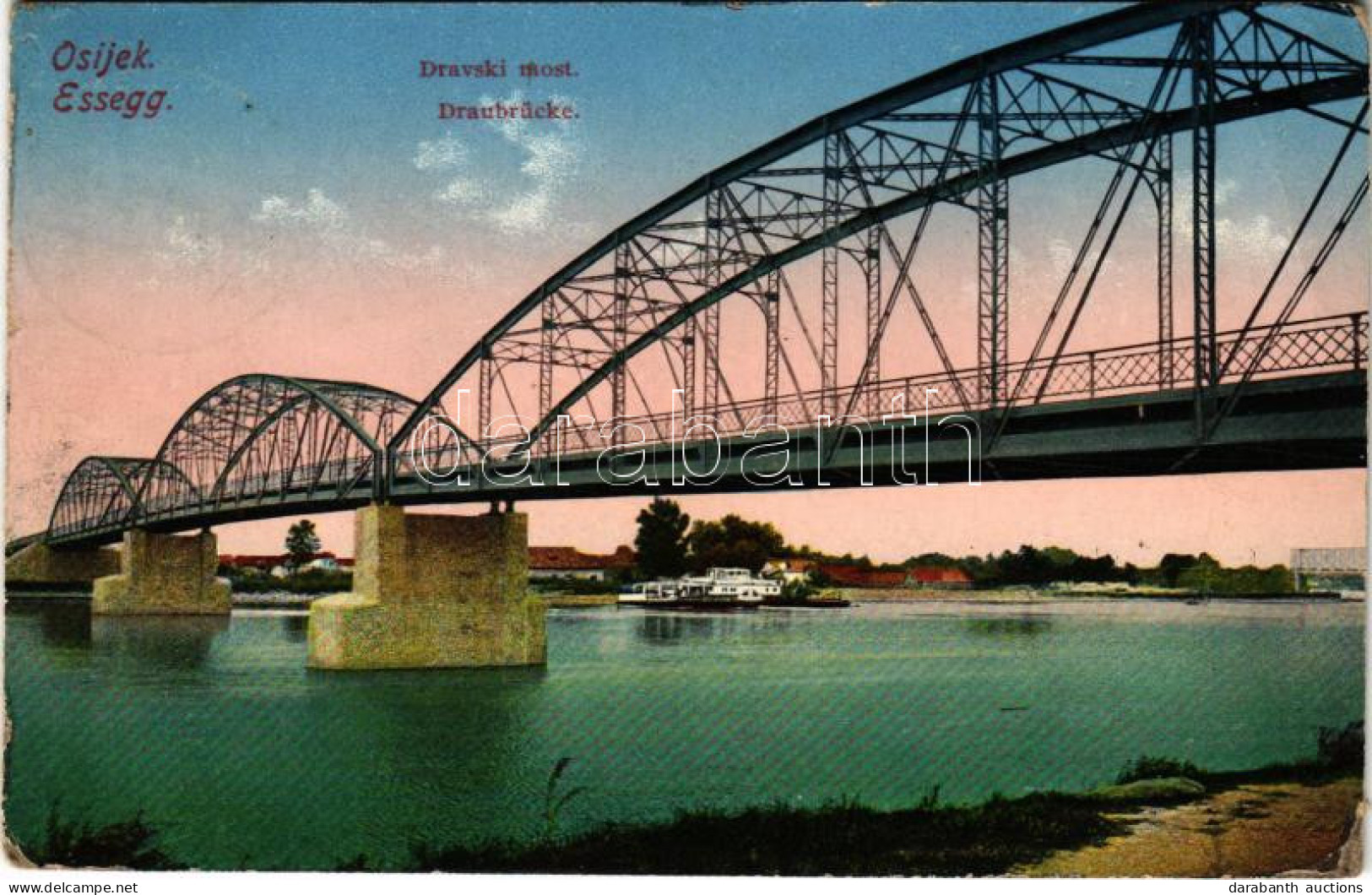 T3 1914 Eszék, Essegg, Osijek; Dravski Most / Dráva Híd / Bridge (EB) - Sin Clasificación