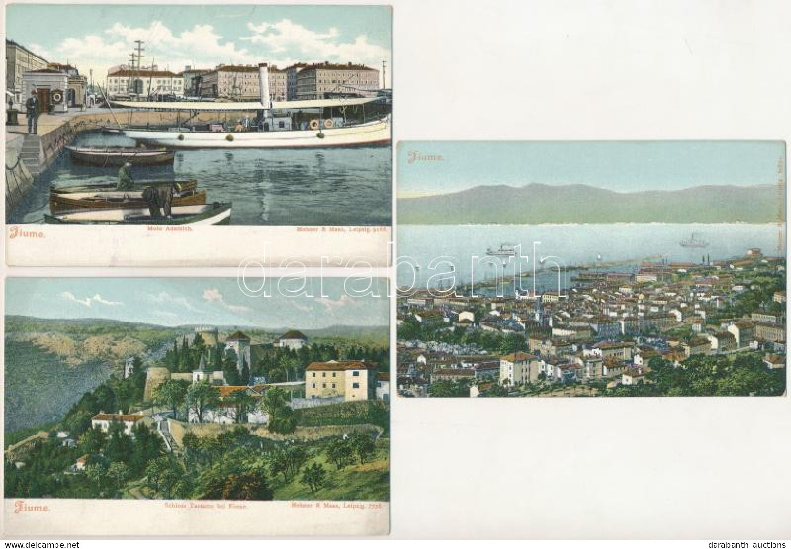 ** Fiume, Rijeka; - 3 Db Régi Hosszú Címzéses Képeslap / 3 Pre-1900 Postcards - Zonder Classificatie