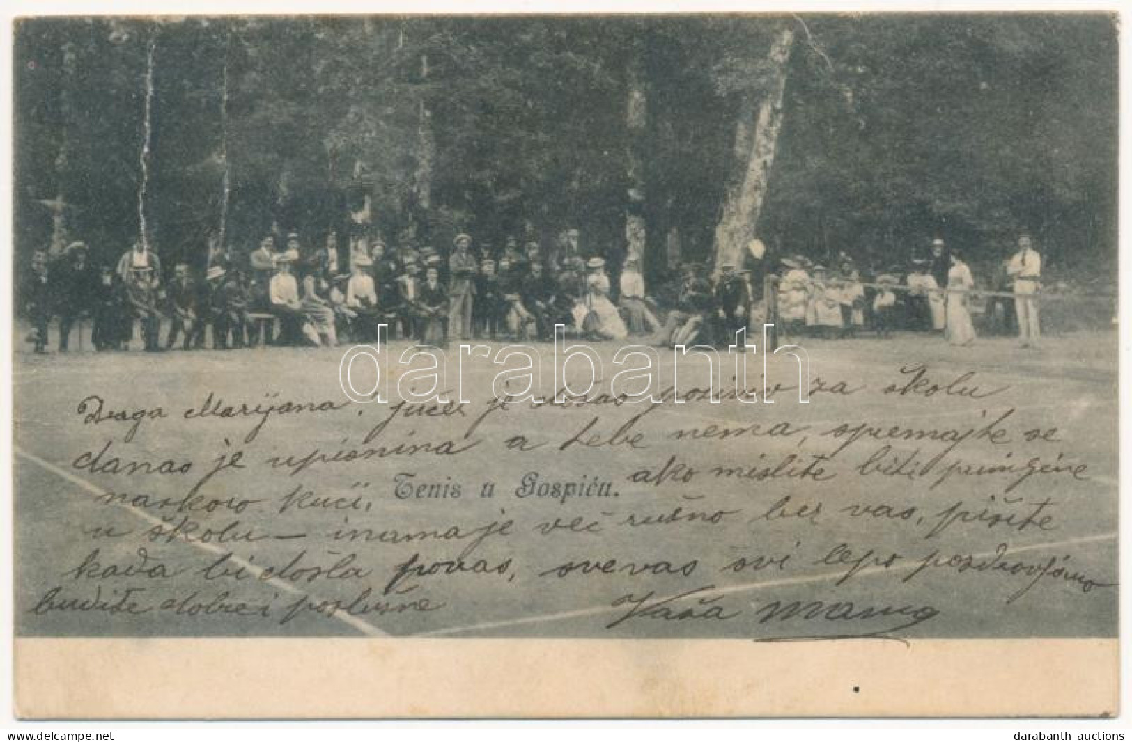 T3 1904 Goszpics, Gospic; Tenis / Teniszpálya / Tennis Court (fa) - Ohne Zuordnung