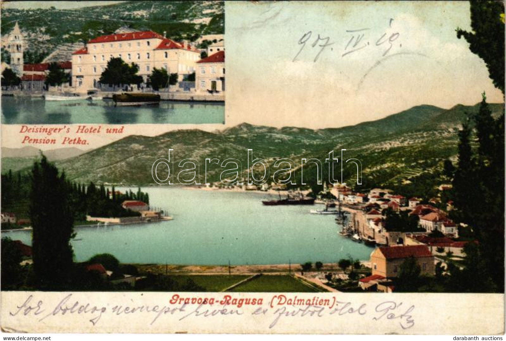 T2 1907 Gruz, Gravosa (Dubrovnik, Ragusa); Deisinger's Hotel Petka / Szálloda - Ohne Zuordnung