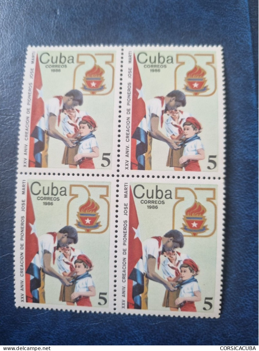 CUBA  NEUF  1986   PIONEROS  JOSE  MARTI  //  PARFAIT  ETAT  //  1er  CHOIX  // Bloc De 4 - Neufs