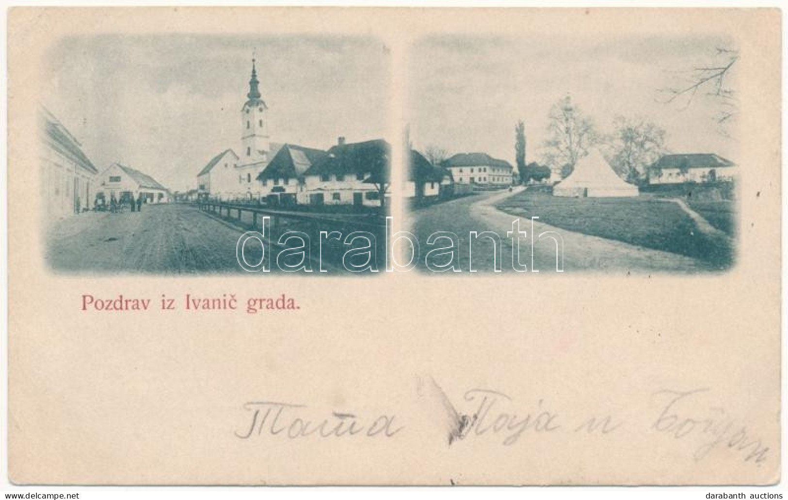 * T2/T3 1899 (Vorläufer) Ivanicsvár, Ivanic Grad; Utca, Szerb Ortodox Templom / Street View, Serbian Orthodox Church (Rb - Unclassified