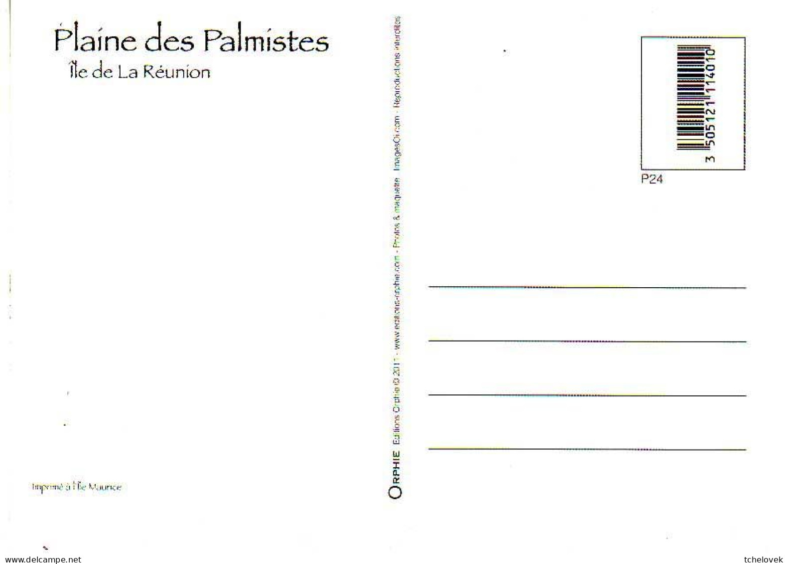 Ile De La Reunion. Ed Orphie. P 24 Plaine Des Palmistes - Autres & Non Classés