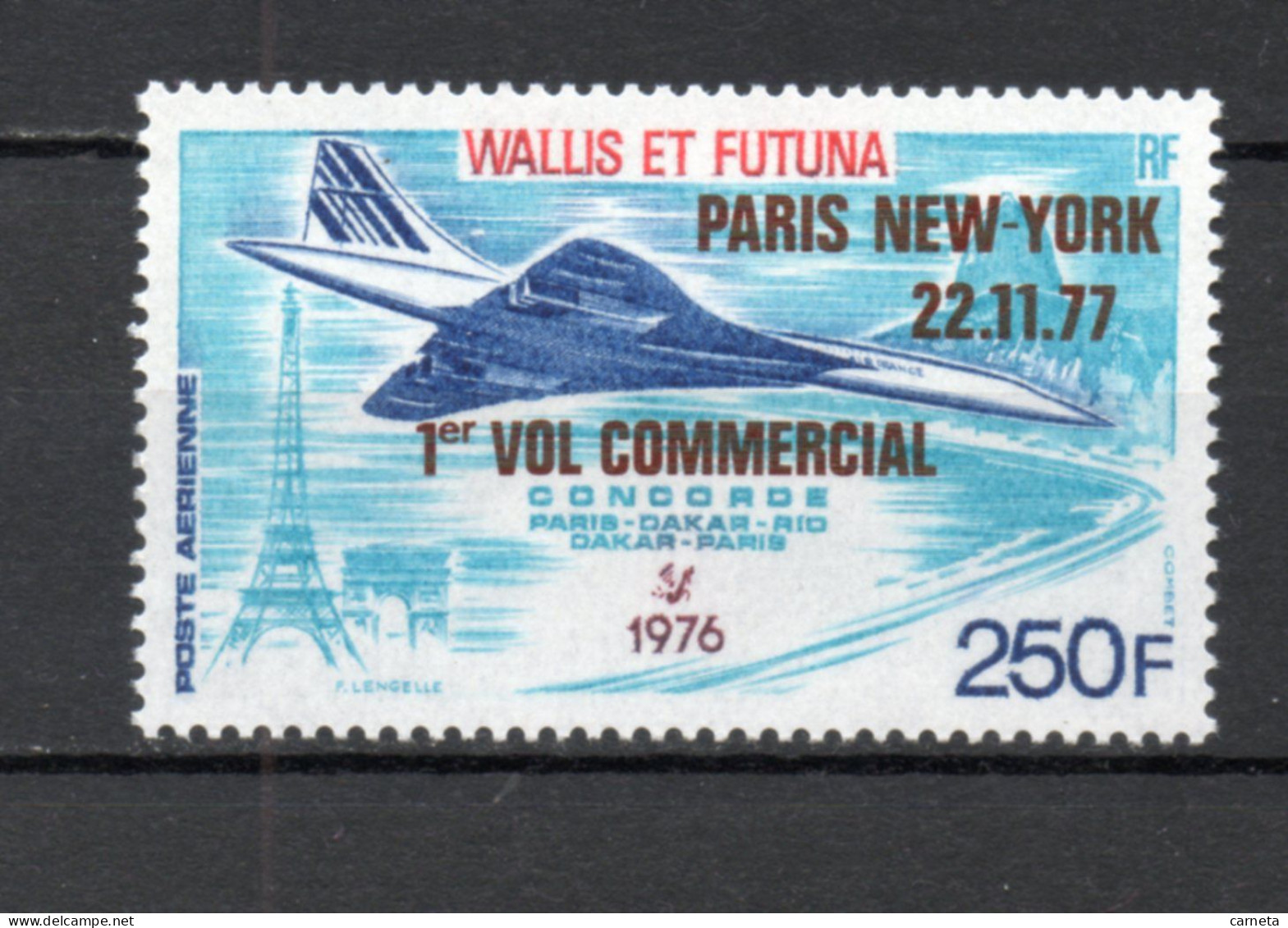 WALLIS ET FUTUNA PA  N° 75   NEUF SANS CHARNIERE COTE 25.00€    AVION CONCORDE SURCHARGE - Nuevos