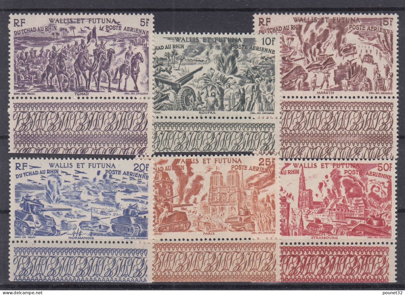 WALLIS & FUTUNA TCHAD RHIN POSTE AERIENNE N° 5/10 NEUFS ** GOMME SANS CHARNIERE - Unused Stamps