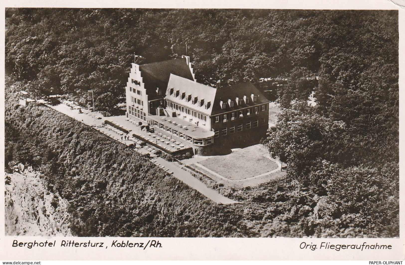 5400 KOBLENZ - STADTWALD, Berghotel Rittersturz, Luftaufnahme, 1951 - Koblenz