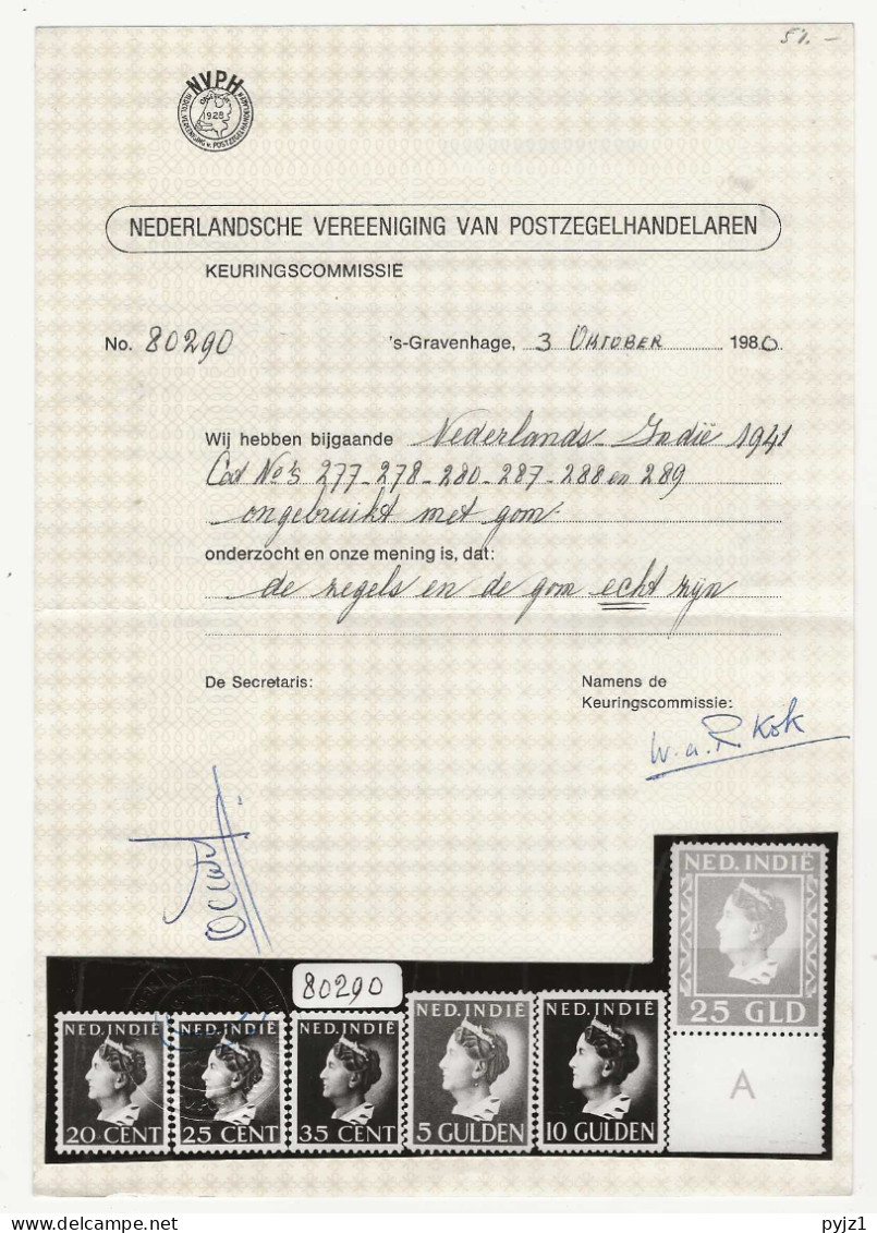 1941 MNH Nederlands Indië. NVPH 274-89 Postfris** With Recent And Old Certificate - Nederlands-Indië