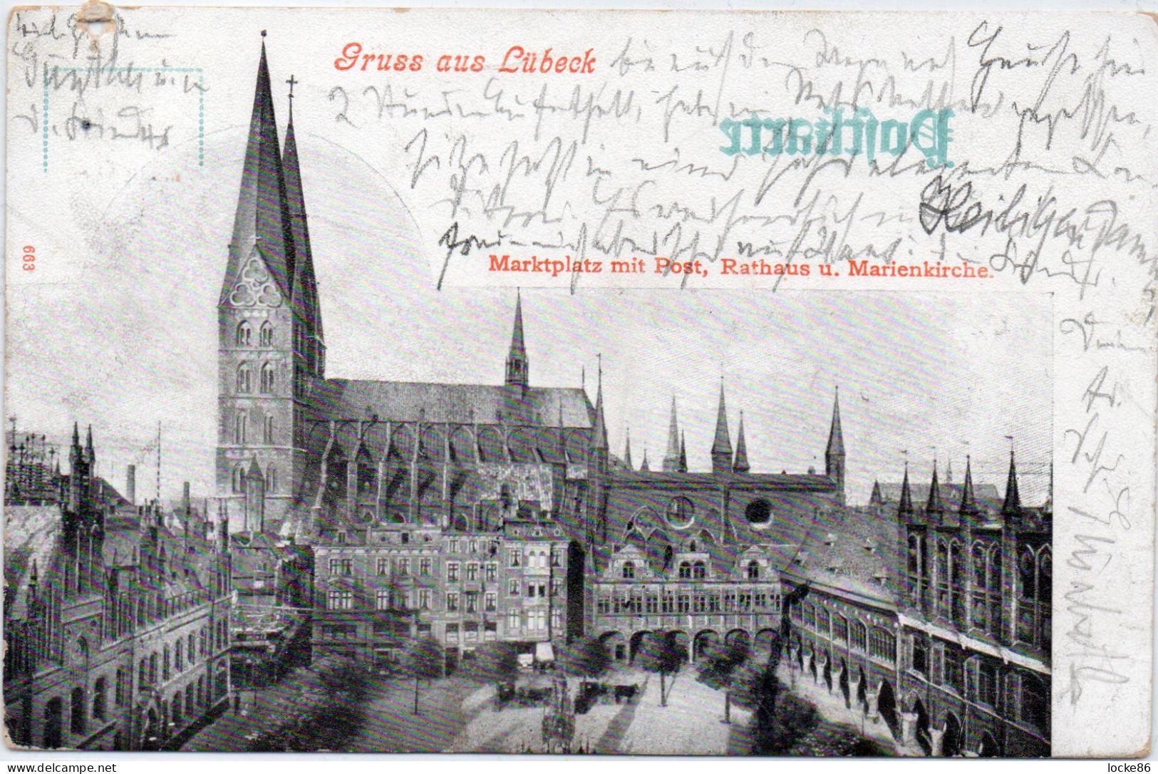 #10003 Lübeck - Marktplatz Mit Post , 1903 - Luebeck