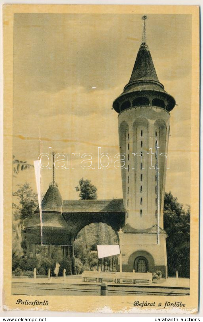 T2/T3 1943 Palicsfürdő, Palic; Bejárat A Fürdőbe. Leporellolap 10 Képpel / Entry To The Spa. Leporellocard With 10 Image - Unclassified