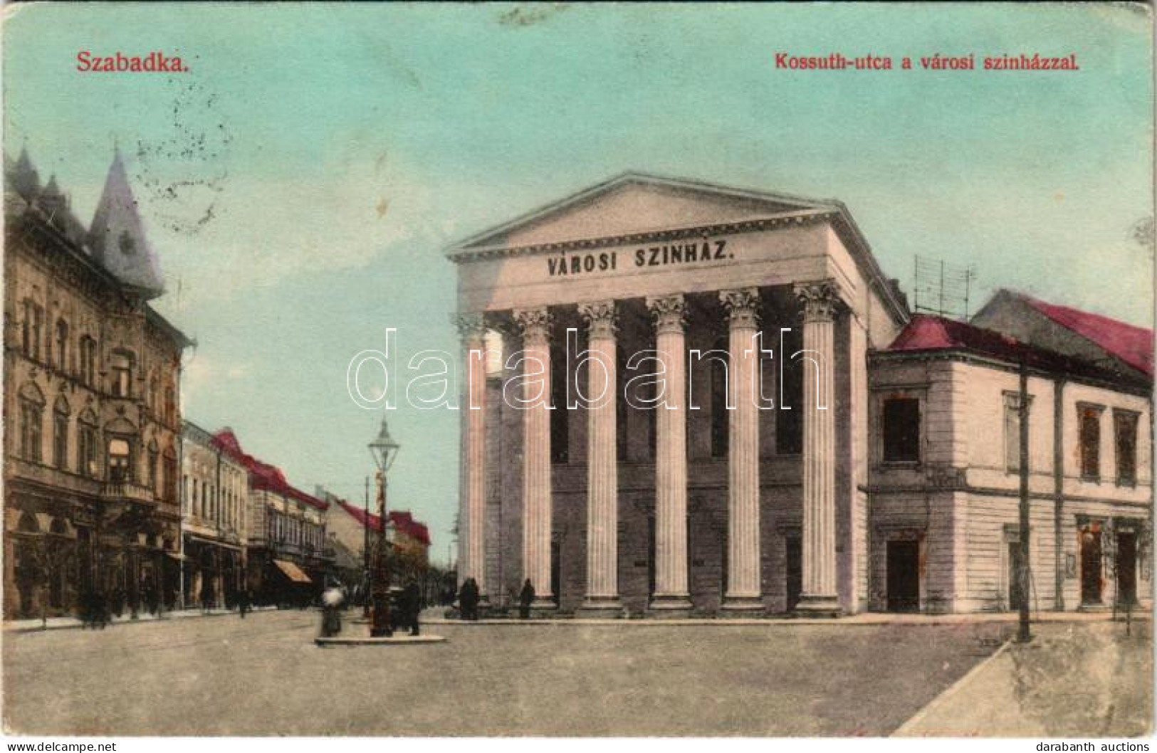 T2 1911 Szabadka, Subotica; Kossuth Utca, Városi Színház. Víg Zsigm. Sándor Kiadása / Street, Theatre - Non Classés