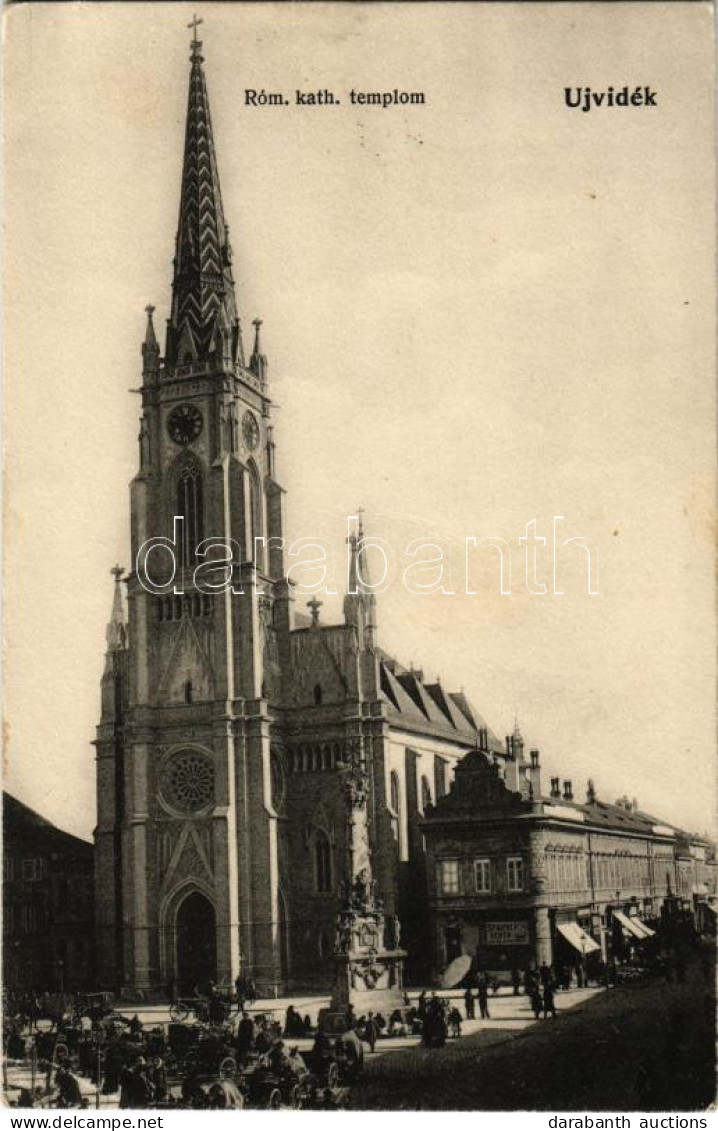 T2/T3 1906 Újvidék, Novi Sad; Római Katolikus Templom, Piac, Schicht Szappan Reklám / Church, Market, Soap Advertisement - Ohne Zuordnung