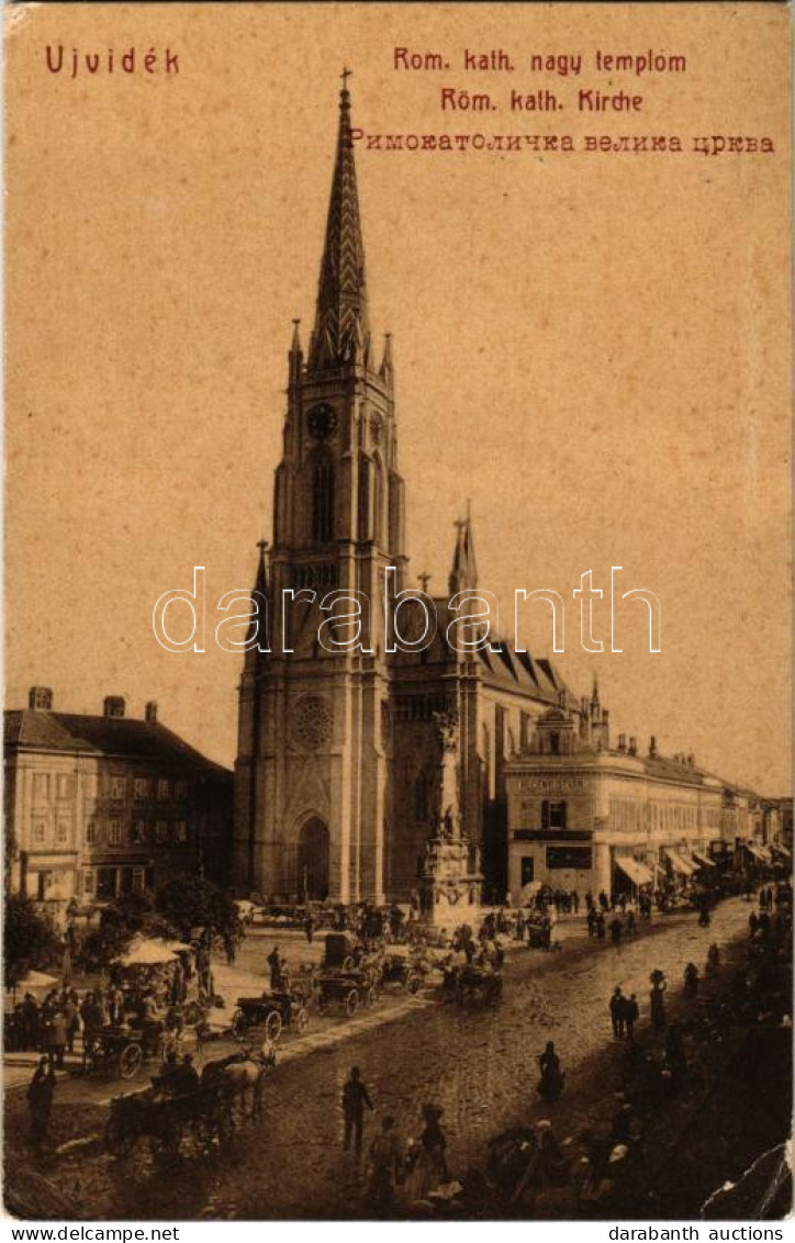 T2/T3 1907 Újvidék, Novi Sad; Római Katolikus Nagy Templom, Piac / Church, Market (EK) - Non Classés