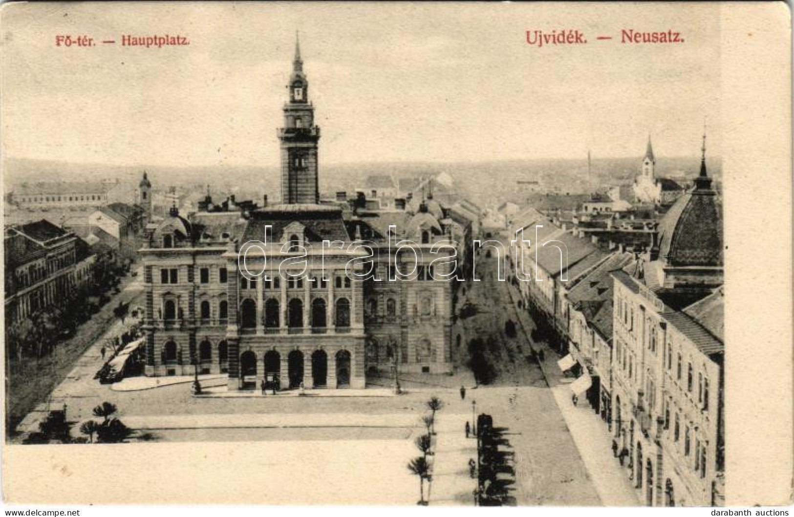 T2/T3 1906 Újvidék, Novi Sad; Fő Tér. Singer József Kiadása / Main Square (EK) - Unclassified