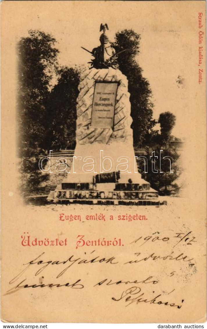 T2/T3 1900 Zenta, Senta; Eugen Herceg Emlékmű A Szigeten. Straub ödön Kiadása / Monument (EK) - Sin Clasificación