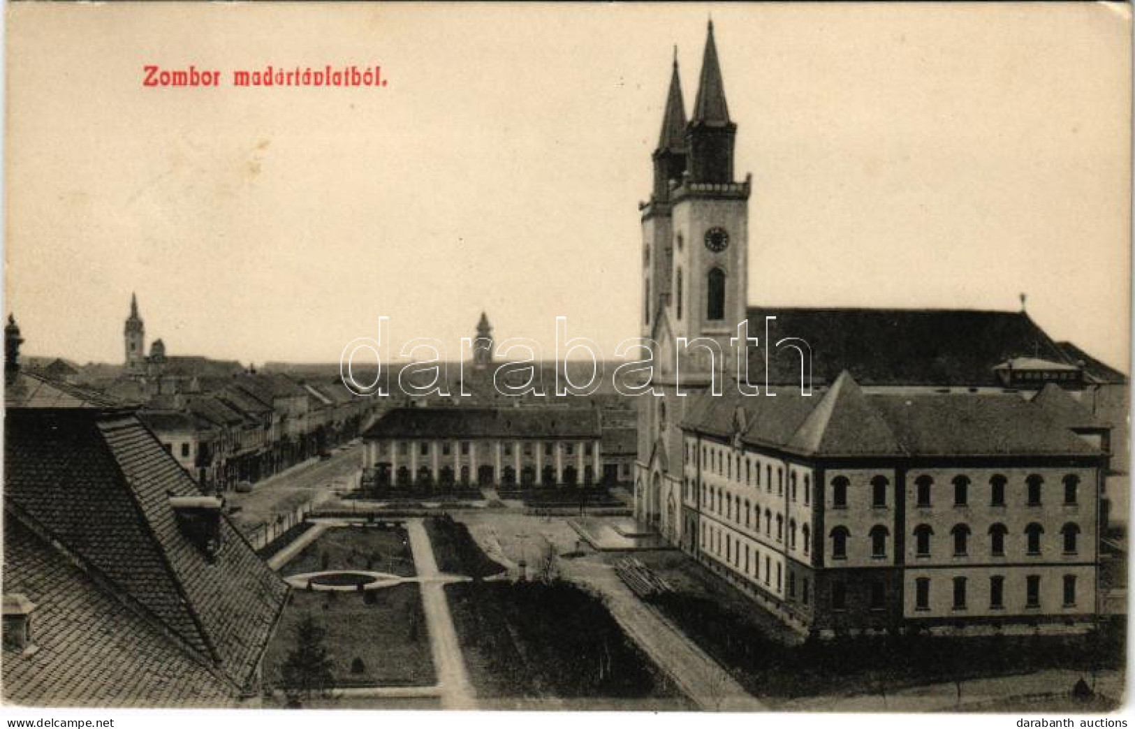 T2 1912 Zombor, Sombor; Madártávlatból. Schön Adolf Kiadása / General View - Non Classés