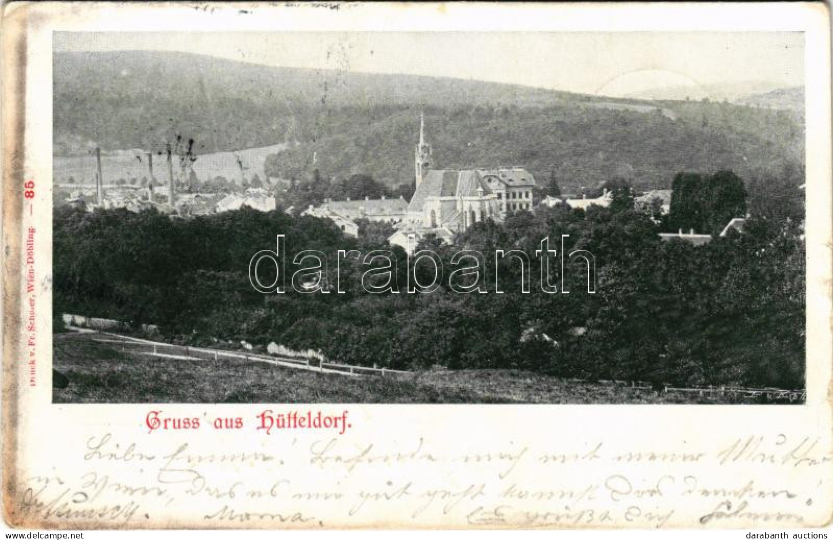 T2/T3 1898 (Vorläufer) Wien, Vienna, Bécs XIV. Hütteldorf (Penzing), General View With Church (small Tear) - Unclassified