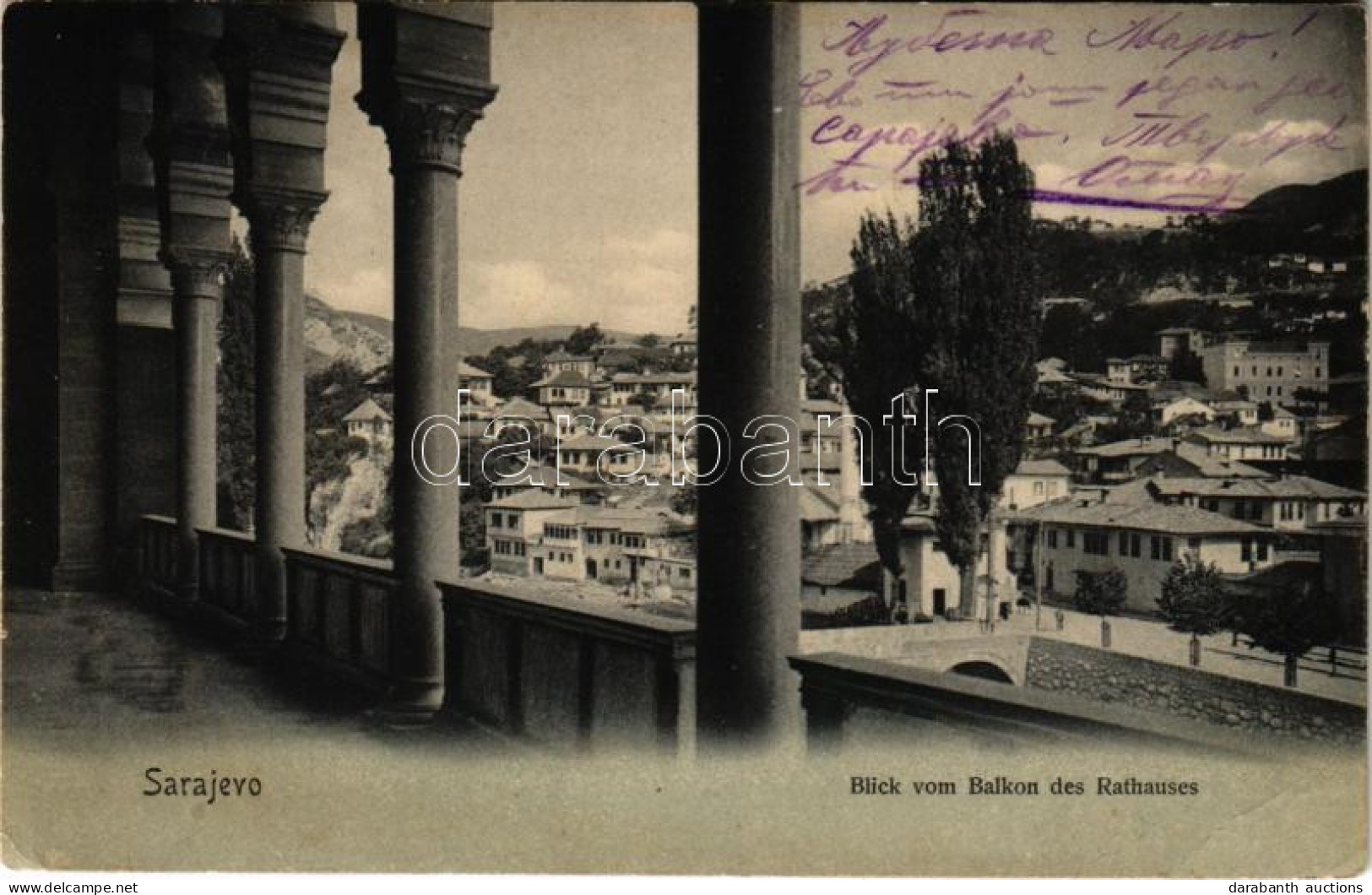 * T3 1904 Sarajevo, Blick Vom Balkon Des Rathauses / View From The Town Hall's Balcony (EB) - Unclassified