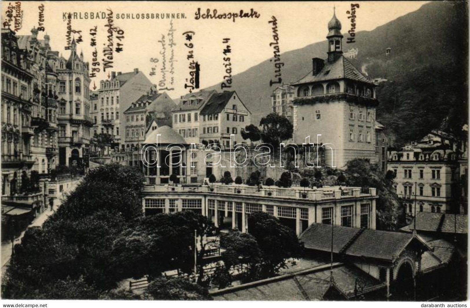 * T2 1915 Karlovy Vary, Karlsbad; Schlossbrunnen. Ottmar Zieher - Non Classés