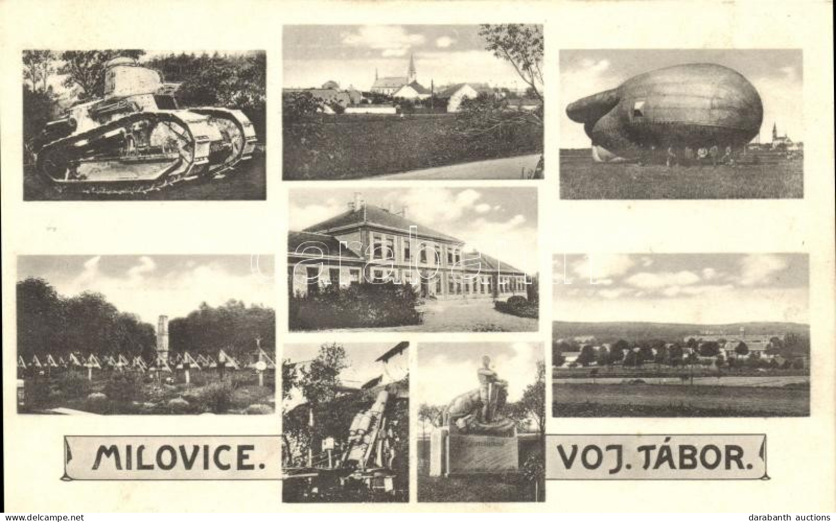 ** T1/T2 Milovice, Military Barracks, Tank, Monument, Airship, Cemetery, Church - Zonder Classificatie
