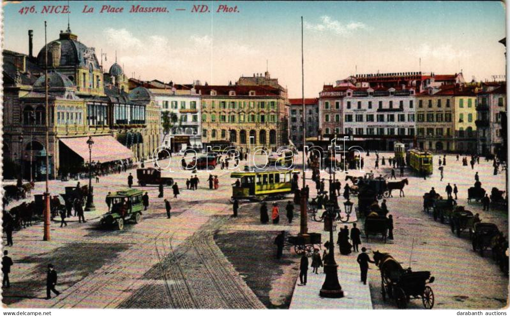 ** T2/T3 Nice, Nizza; La Place Massena / Square, Tram, Market, Shops (EK) - Zonder Classificatie