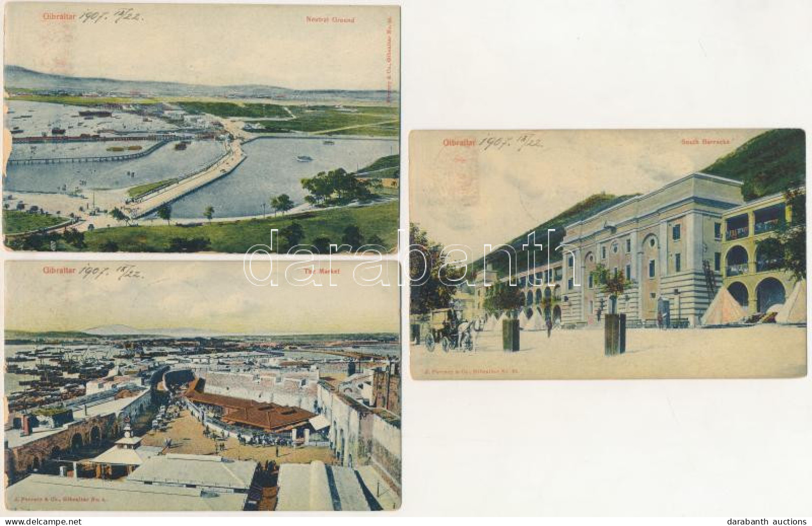 Gibraltar - 3 Pre-1910 Postcards - Unclassified