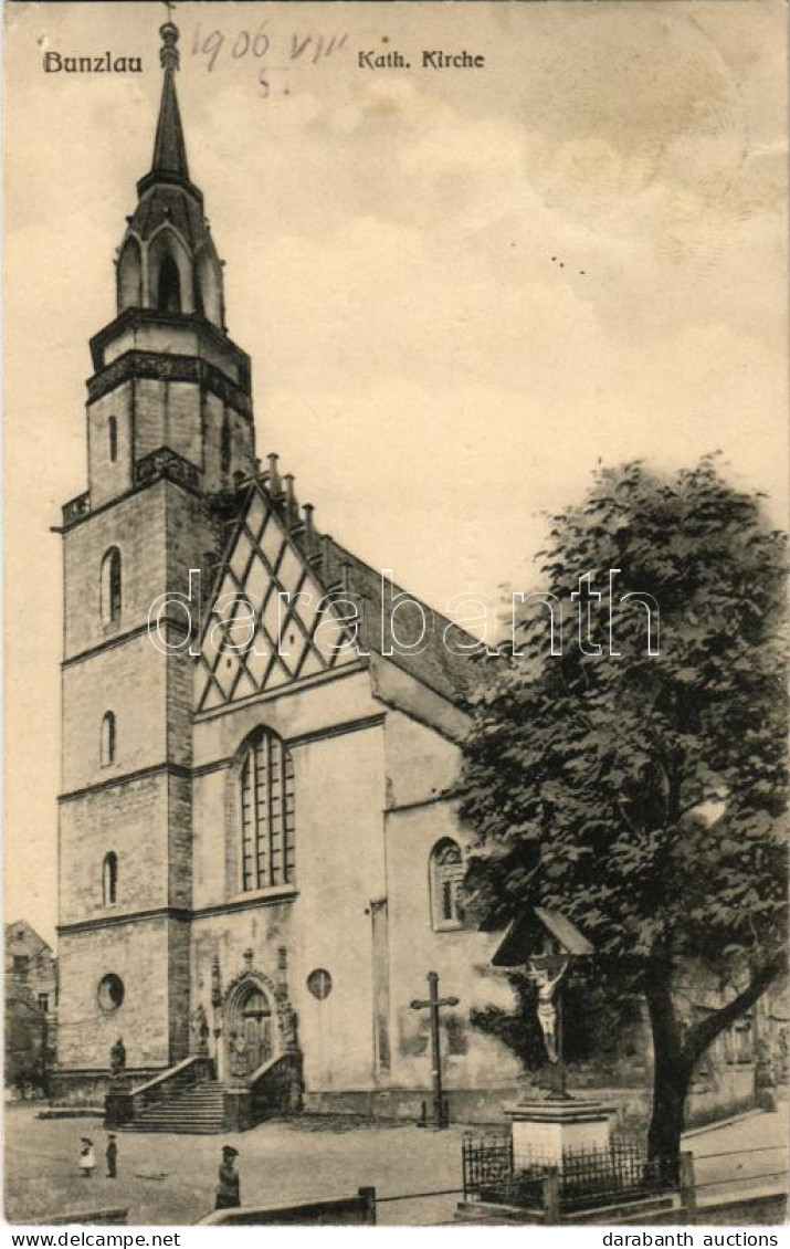 T2/T3 1906 Boleslawiec, Bunzlau; Kath. Kirche / Church (fl) - Zonder Classificatie