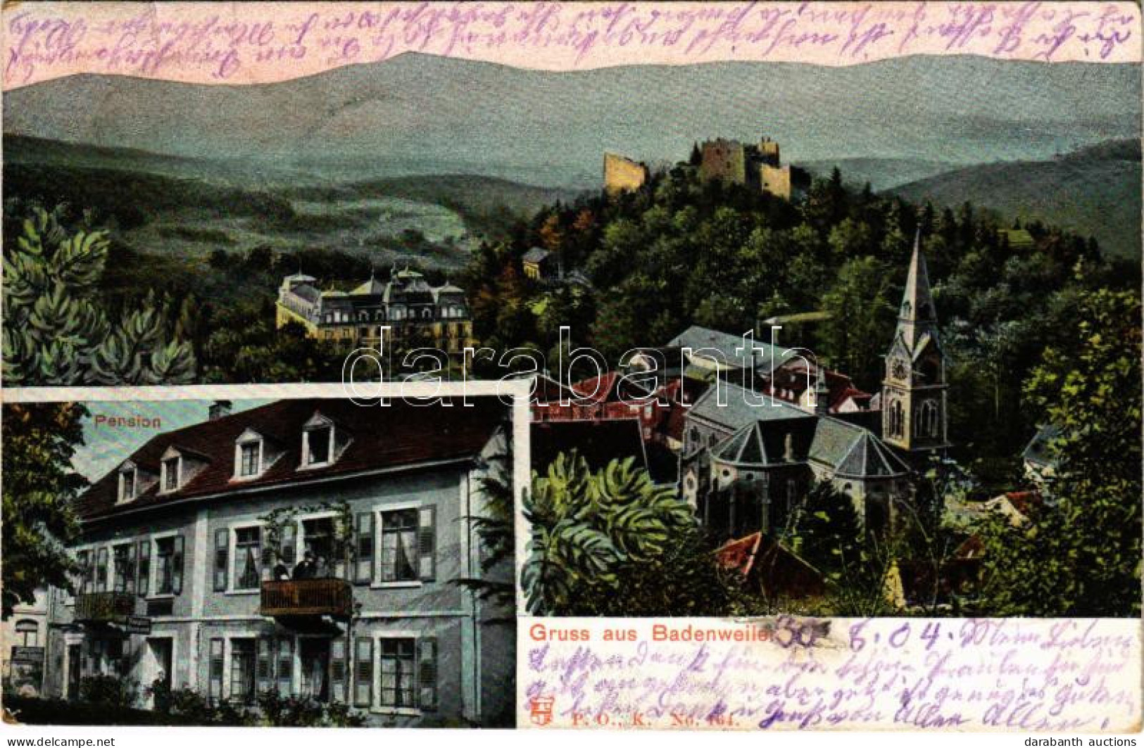 * T3 1904 Badenweiler, Badewiler; Pension / Hotel, Castle (Rb) - Zonder Classificatie